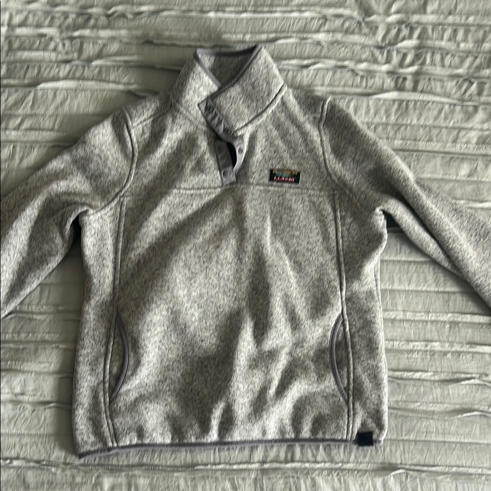 LL Bean Gray Zip Up Fleece Jacket